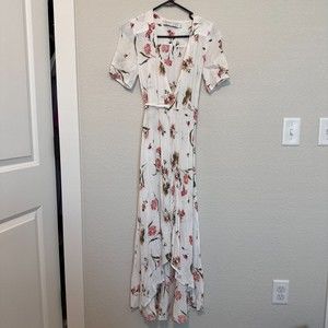Christy Dawn The Dawn Midi Wrap Dress White ivory Floral Size Small